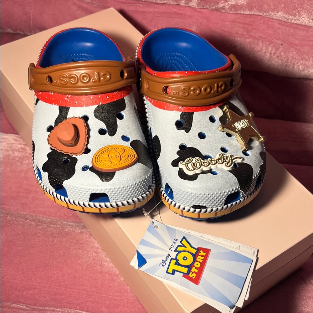 NWT CROCS Toy Story Kids J1 - White and Black